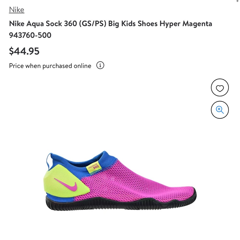 Nike Aqua Sock 360. Size 3Y. Excellent condition.